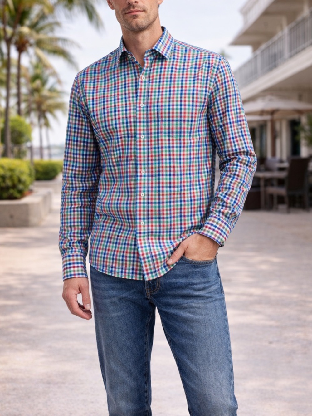 Bugatchi Shaped Fit Plaid Button-Down 🔹